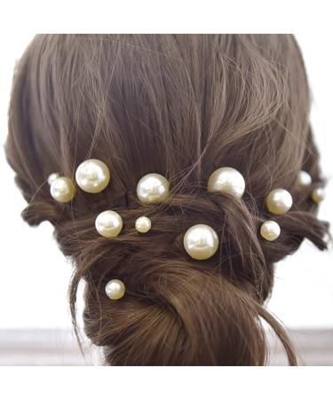 25 Pack Flower Leaf Pearl Bridal Hair Pins Clips - U-Shaped Barrettes with Rhinestone Crystal - Wedding Hair Accessories for Women, Girls, Brides - Buy Online on GoSupps.com
