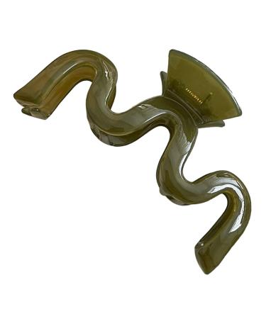 Hair Ornaments Creative Jelly Texture M-shaped Hair Claw Large Wave Style Hairpin Back Head Shower Hair Barrette Ponytail Headwear Hair Green