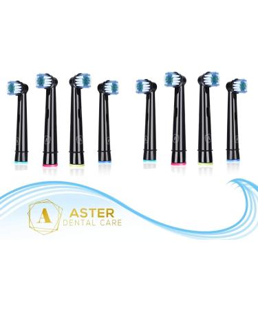 Toothbrush Replacement Heads - 8 Pack Compatible with Oral B & Braun | Black Brush Heads for Optimal Oral Care - Buy Online on GoSupps.com