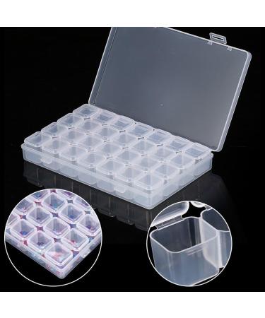 Natudeco 28 Grids Nail Rhinestone Box Craft Bead Storage Box Replaceable Nail Embellishment Storage Box for Jewel Crystal - Buy Online on GoSupps.com