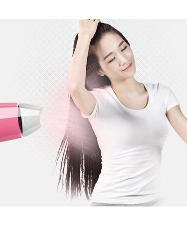 Travel Hair Dryer 1000W Portable Ion Hair Dryer Professional Home Hair Dryer with Nozzle Hot and Cold DC Motor (Pink) - Buy Online on GoSupps.com