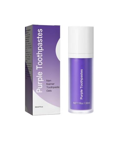 Purple tooth paste for Teeth Whitening purple tooth white foam toothpaste color correction serum teeth removal of stains coffee smoking yellow teeth bright smile (1 PC)
