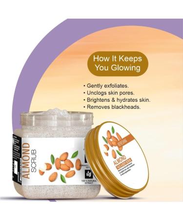 Almond Scrub For Face & Body (380 Ml) | All Skin |Cleanser Scrub For Deep Exfoliation | Dead Skin Remover | Tan Removal | Blackhead Remover - Buy Online on GoSupps.com