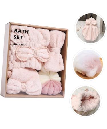 CANIGHT 1 Set Dry Hair Towel Set Lotus Tealight Candle Holder Bath Sponge Bath Towel Pink Twisted Yarn - Buy Online on GoSupps.com