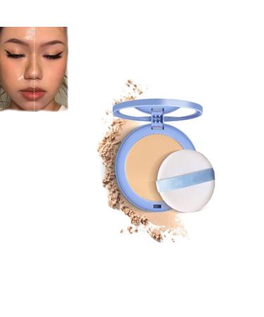 Generic Gagk Pressed Powder Oil Control Face Pressed Powder Gagk Matte Perfection Pressed Powder Dry and Wet Set Makeup and Natural Concealer Long Lasting Waterproof Powder Delicate Silky (#02)