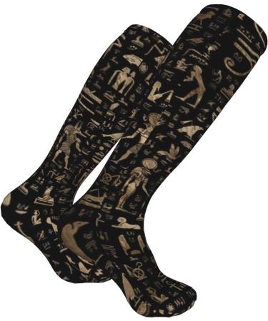 Ancient Egyptian Gods & Hieroglyphs Compression Socks for Men & Women - 15-20 mmHg Circulation Support for Running & Cycling - Buy Online on GoSupps.com