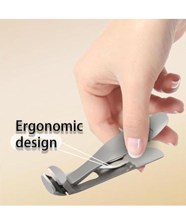 Ergonomic Senior Toenail Clipper for Thick Nails - Sharp Stainless Steel Angled Head (Black) for Easy & Precise Trimming | International Shipping Available - Buy Online on GoSupps.com