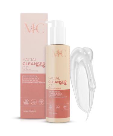 MC Belle Facial Cleanser for All Skin Types - Non-Scented & Peppermint Cleanser with Sodium Hyaluronate Organic Milk Thistle & Willow Bark Extract for Acne Treatment Deep Cleansing (Non Scented)