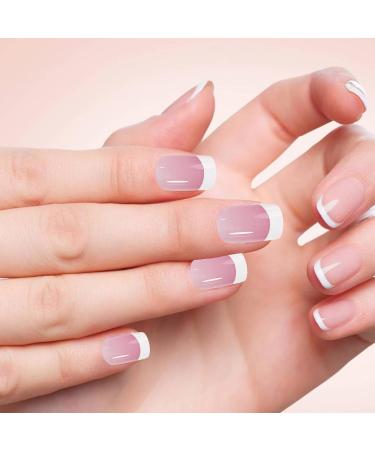 Manicure Press on Nails for Home | -Adhesive Trendy False Nails with White French Tips | False Nails Accessories for Dating Gathering Wedding Home Traveling Pochy 03 - Buy Online on GoSupps.com