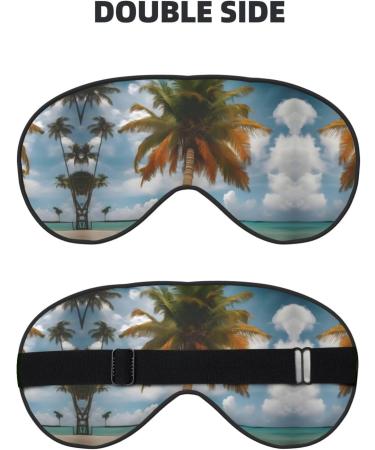 Palm Tree Tropical Print Unisex Sleep Mask | Double-Sided Eye Mask for Sound Sleep & Skin Care - Buy Online on GoSupps.com