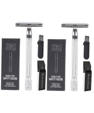 Beaupretty 2 sets manual rudder mustache razor body hair razor razor brush safety razor trimmer facial razor manual razor razi razor made of metal