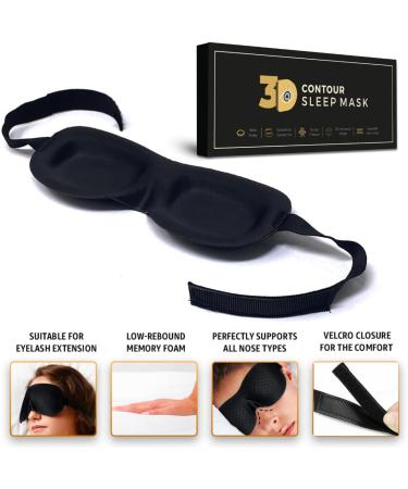 3D Contoured Sleep Mask - Ultra Lightweight & Comfortable Perfect for Eyelash Extensions Velcro Closure Deep Orbit Design | International Shipping Available - Buy Online on GoSupps.com
