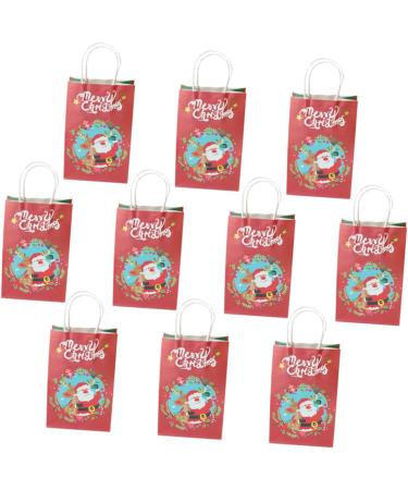 Healeved 10pcs Christmas Paper Bags Paper Gift Bag Christmas Gift Bags Christmas Bag Christmas Goodie Bag Paper Sweet Bag Brown Paper Bag Party Bags with Handles Portable Elder Candy Bag - Buy Online on GoSupps.com