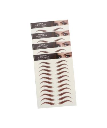 Gogogmee 4 Sheets Waterproof Eyebrow Stickers Eyebrow Tools 4d Artificial Eyebrow Tattoos Cosmetic 6d Hair 21x14.8cm Brown