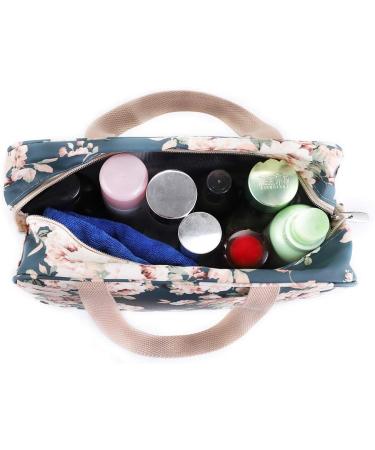 IGNPION Large Travel Toiletry Bag | Waterproof Makeup Organizer & Cosmetic Bag | Dark Blue Flower Pattern | Ideal for Swimming, Gym | Women's Travel Essential - Buy Online on GoSupps.com