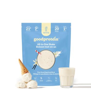 Good Protein Vegan Plant-based Protein Powder 100% Natural Non-GMO Dairy-free Gluten-free Soy-free No Added Sugar and Nothing Artificial. Vanilla Milkshake All-in-One Shake 880 grams Vanilla 880 g