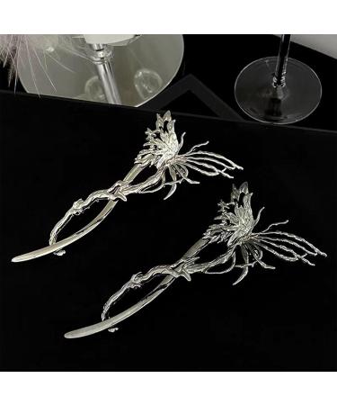 Elegant Hair Clips For Girl Hair Clips Unique Butterfly Shape Barrettes Silver Black Hair Barrettes For Women Girls Large Hair Claw Clip For Women Long Hair Hair Claw For Long Hair Non-slip Hair Claw - Buy Online on GoSupps.com