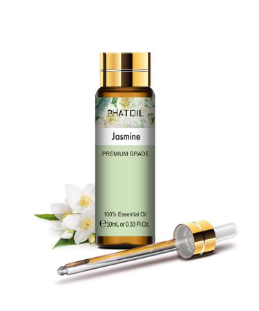 PHATOIL Jasmine Essential Oil 10ML - Undiluted and Cruelty-Free 100% Pure Jasmine Oil - Essential Oils for Diffusers for Home Pack of 1 Jasmine 10.00 ml (Pack of 1)