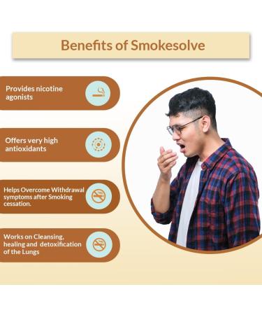 Smokesolve Herbal Lung Detox Supplement - 100% Vegan Respiratory Health with Yashtimadhu & Ashwagandha - Vegetarian Non-GMO - 80 Capsules - Buy Online on GoSupps.com