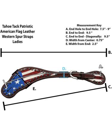 Patriotic American Flag Leather Western Spur Straps for Ladies by Tahoe Tack - Buy Online on GoSupps.com