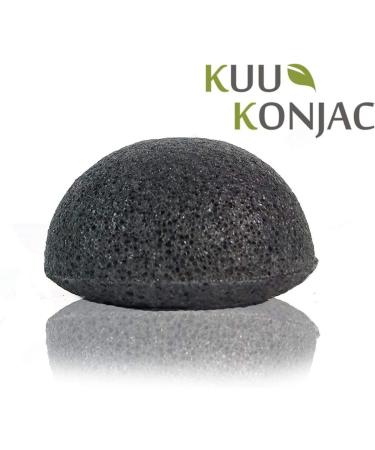 Konjac Bamboo Charcoal Exfoliating Sponge (oily/problem skin) - Buy Online on GoSupps.com