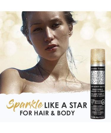 Jerome Russell Glitter Gold Travel Spray 2.2 oz - Pack of 3 | Temporary Hair & Body Glitter Color | Shimmery Glow for Hair, Skin, Clothing - Buy Online on GoSupps.com