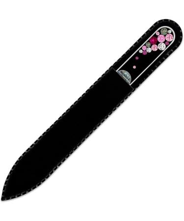 Mont Bleu Crystal Nail File with Swarovski Elements Hand Made Czech Tempered Glass Lifetime Guaranty in Suede Sleeve (Pink) - Buy Online on GoSupps.com
