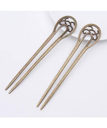 Lurrose 2-Piece Vintage Decorative Hair Forks - Hollow Metal Hair Sticks for Women | International Shipping Available - Buy Online on GoSupps.com