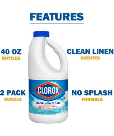 Shop 2 Splash-Less Bleach Cleaners | Clean Linen & Daley Mint - 40oz Each for Laundry & Home Cleaning (80oz Total - Buy Online on GoSupps.com
