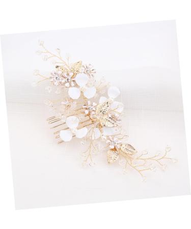 Housoutil Rhinestone Hair Comb Pearl Hair Comb Flower Hair Combs for Women Decorative Rhinestone Gold Hair Comb Floral Hair Comb Vintage Hair Comb Tiara Korean Bride Hair Accessories - Buy Online on GoSupps.com