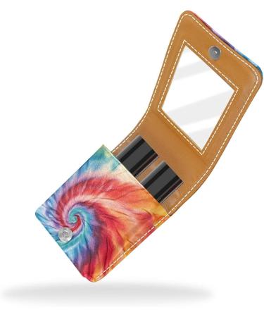 Travel Lipstick Organizer Case | Portable Makeup Bag with Mirror | Bright Watercolor Tie Dye - Shop Internationally - Buy Online on GoSupps.com