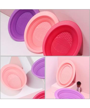 Makeup Brush Scrub Pad Portable Washing Tool Scrubber Brush Cleaner Tool Makeup Brush Cleaning Pad Foldable Bowl Cleaning Tools Folding Silicone Bowl Travel Bowl Silica Gel Make up - Buy Online on GoSupps.com