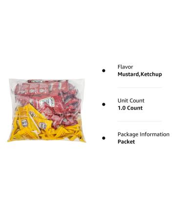Heinz Ketchup and Mustard Packets - 100 Piece Assortment - Buy Online on GoSupps.com