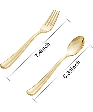 BUCLA 200 Piece Gold Plastic Silverware Set - Disposable Utensils for Catering, Parties, and Weddings - Buy Online on GoSupps.com