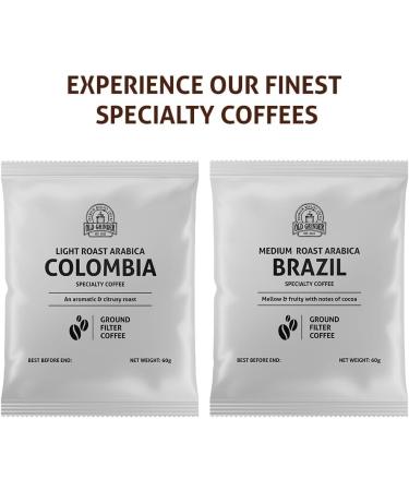 Old Grinder - Gourmet Coffee Gift Set | Ground Coffee 240g (4 x 60g) | 4 of the World's Finest Single Origin Specialty Coffees | Hamper Style Letterbox Gift Idea for Him & Her - Buy Online on GoSupps.com