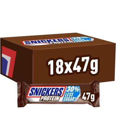 Snickers Chocolate Protein Bar 18 x 47 gram More Prote ne Less Sugar High Prote ne Bar met een Caramel Layer en Peanuts Coated in Milk Chocolate - Buy Online on GoSupps.com