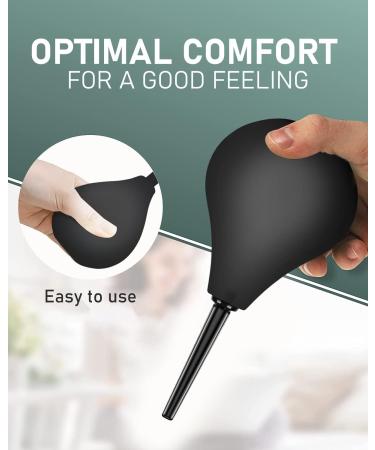 Silicone Reusable Enema Kit - 224ml Douche Enema for Constipation - Men Women - Black - Buy Online on GoSupps.com