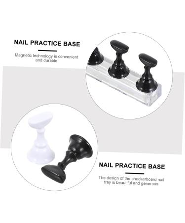 Housoutil Nail Art Holder Base 2 Sets Nail Holder Display Stand Manicure Acrylic Nail Art Stand 2.4X1.4X1.4CM Assorted Color 1 - Buy Online on GoSupps.com