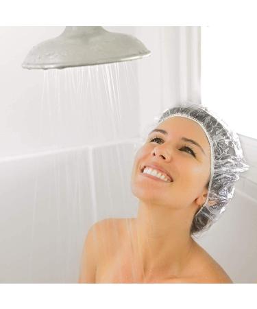 Piqiuqiu 100 Pcs One-Way Shower Hood - Plastic Hair Protection Cap for Salon Spa Travel & Hotel - Transparent Braids Shower Cap - Buy Online on GoSupps.com
