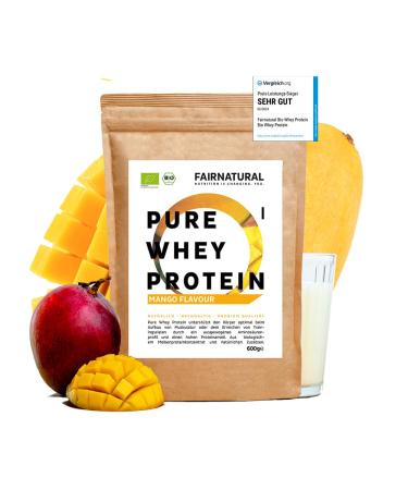 Organic Whey Protein Mango [from Germany] Soy Free - High Quality Protein Shakes "Certified Organic" 600g Organic Whey Protein Powder