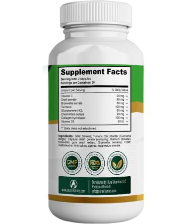 REGEMAX Joint Support Supplement - Snail Protein Boswellia Serrata & Turmeric | Alleviate Discomfort - 60 Caps - Buy Online on GoSupps.com