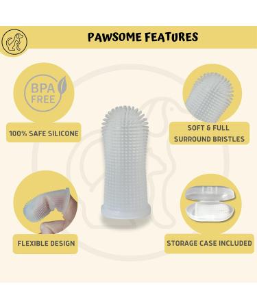 Pawsonly Finger Toothbrush for Dogs & Cats - Set of 2 with Storage Box | Silicone Dental Care & Tooth Cleaning for Small Pets - Buy Online on GoSupps.com