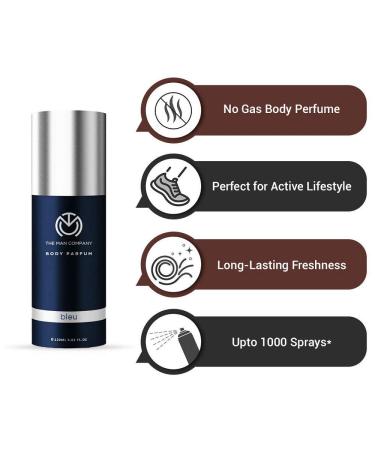 The Man Company Non-Gas Body Perfume for Men Bleu 120ml - Buy Online on GoSupps.com