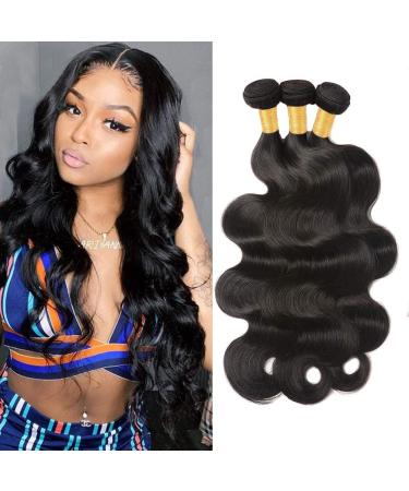 Yahmgc Hair 10A Body Wave 3 Bundles 100% Unprocessed Body Wave Human Hair Bundle 202224 Natural Color Virgin Body Weave Hair Remy Brazilian Body Wave Bundles hair extension 20 22 24 body wave 3 bundles