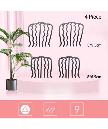 Vintage Hair Side Combs Set - 4 Pieces | U Shape French Twist Hair Fork Clip | Women's Hair Styling Tool Accessories in Black - Buy Online on GoSupps.com