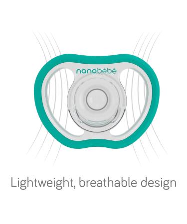 Nanobebe Active Baby Pacifier 4-36 Months | Jaw-Friendly Lightweight Ventilated | 100% Silicone & BPA-Free | Perfect Baby Gift | 4 Pack in Black & Gray - Buy Online on GoSupps.com