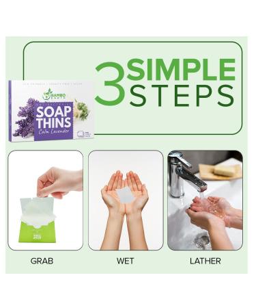 BAMBOEARTH Antibacterial Paper Soap Sheets - 3 Pack Portable Disinfecting Hand Washing Strips, Dissolvable & Disposable Travel Soap Sheets, Lavender Scented Dry Mini Soap Sheets - Buy Online on GoSupps.com