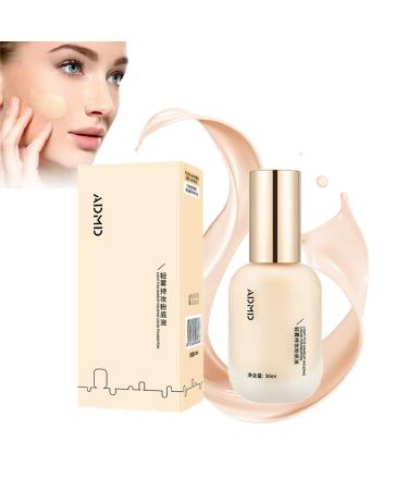 Hydrating Waterproof and Light Long Lasting Foundation Creamy Liquid Foundation ADMD Foundation ADMD Light Fog Makeup Holding Liquid Foundation BB Foundation Cream Concealer Primer (1*Natural color)