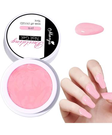 Solid Nail Glue Gel Hard Nail Extension | No-Sticky Hand Building Gel Art Modeling Sculpture Gel Nail for Home Nail Salon Pink - Buy Online on GoSupps.com