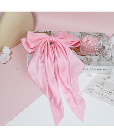 Large Hair Bows for Women 3 PCS Silky Satin Ribbon Bow Hair Clips Oversized Soft Long Tail Vintage Hair Slides Barrettes with Metal Clips Big Elegant Princess Bowknot Hair Accessories Gift for Girls Red & Pink & Rose Pink - Buy Online on GoSupps.com